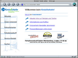 KreisVerkehr Homepage 1999