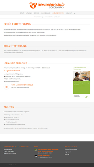 Responsive Webdesing Sommerrainschule Schornbach