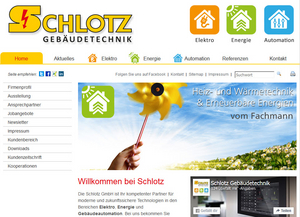 Firmenhomepage Schlotz Gebäudetechnik