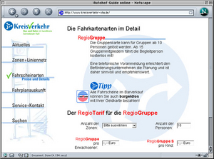 KreisVerkehr Homepage 1999